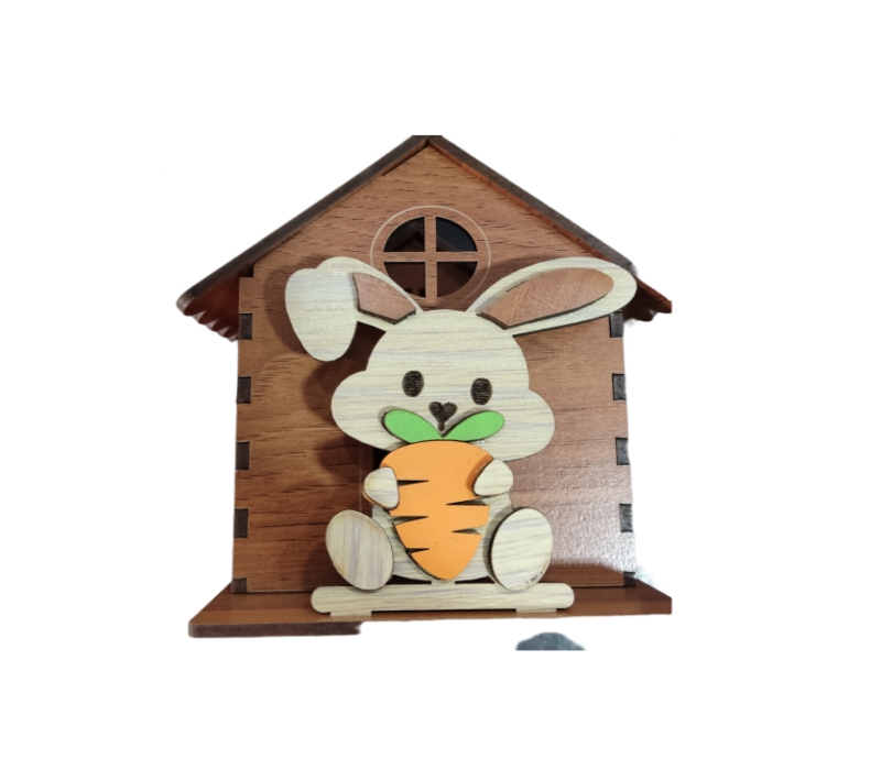 جا قلمی چوبی کلبه طرح خرگوش