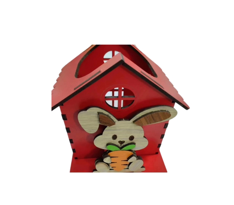 جا قلمی چوبی کلبه طرح خرگوش